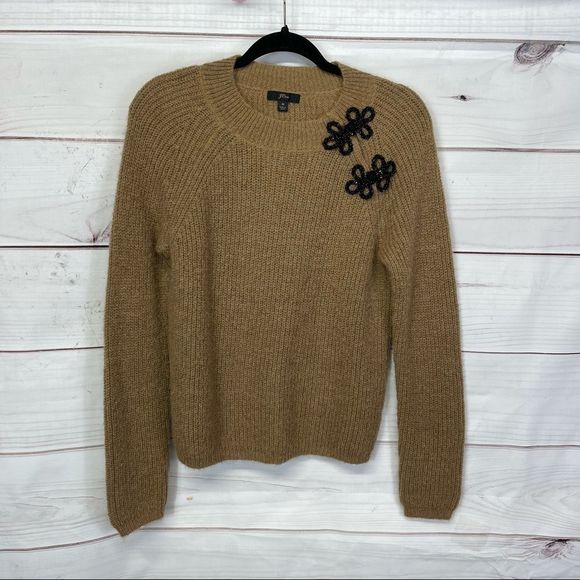 J.Crew Ribbed Sweater with Beaded Clasp - Picture 2 of 6